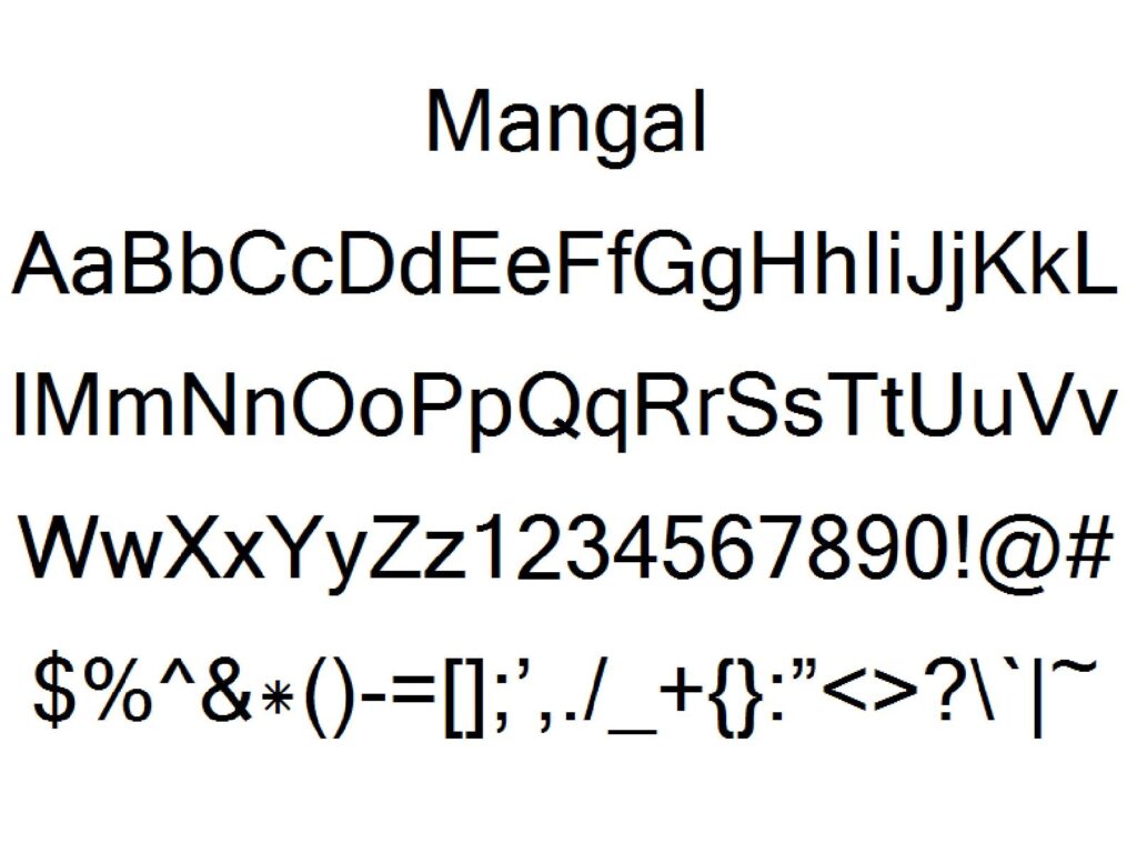 Mangal Font Marathi 