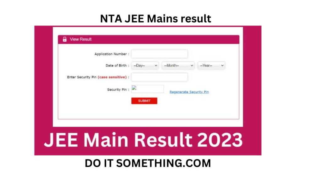 NTA JEE Mains result